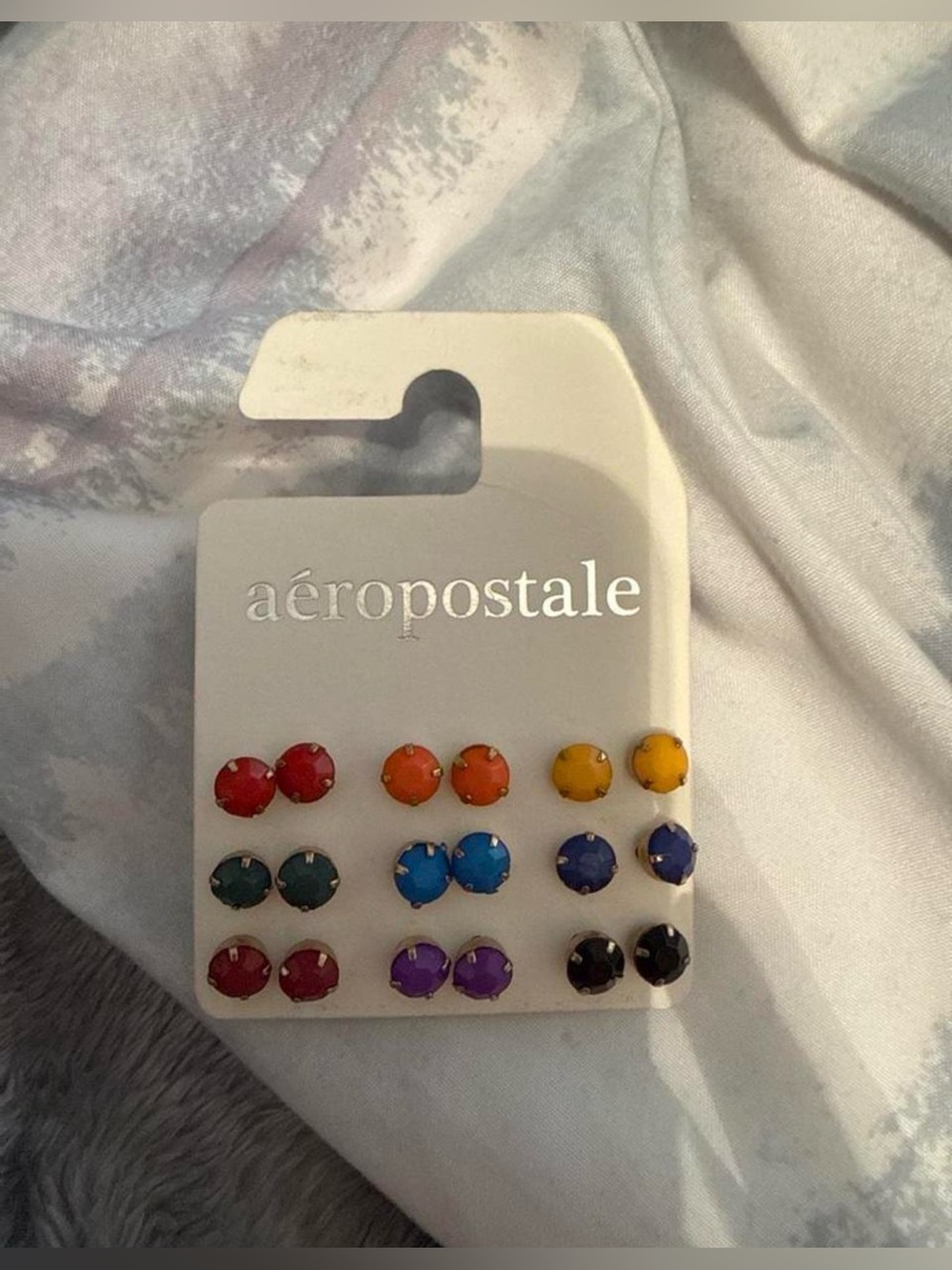 Aeropostale Women's Multicolor Round Stud Earring Set